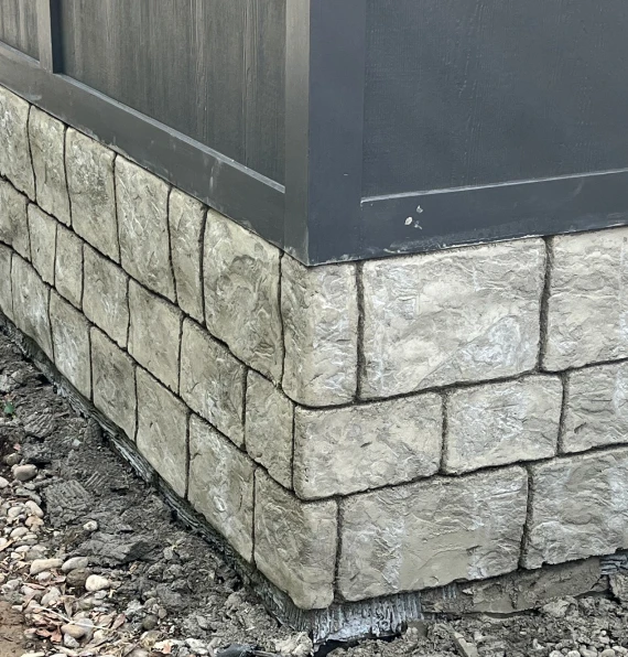 faux stone foundation skirt masonry