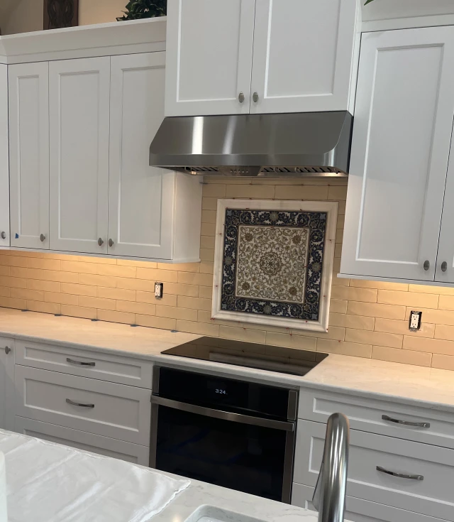 minimalist white relief mosaic