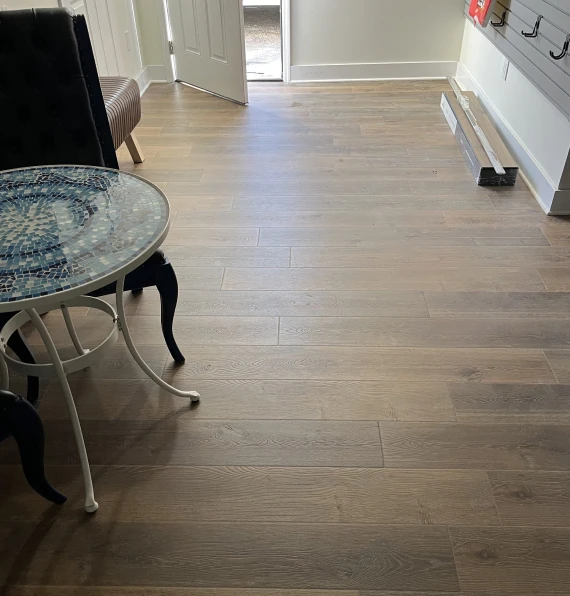 natural wood look plank tile flooring