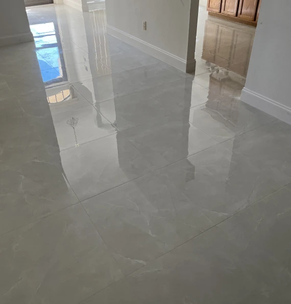 polished porcelain large format floor tile